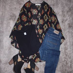 Sheer Printed Kimono